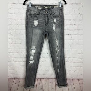 Rewash Jeans Womens‎ Gray Distressed Vintage Reunion Jeans sz 3 26